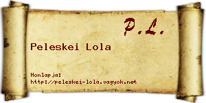 Peleskei Lola névjegykártya